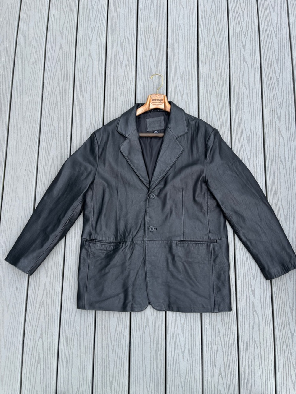 Knightsbridge Black Leather Blazer Jacket